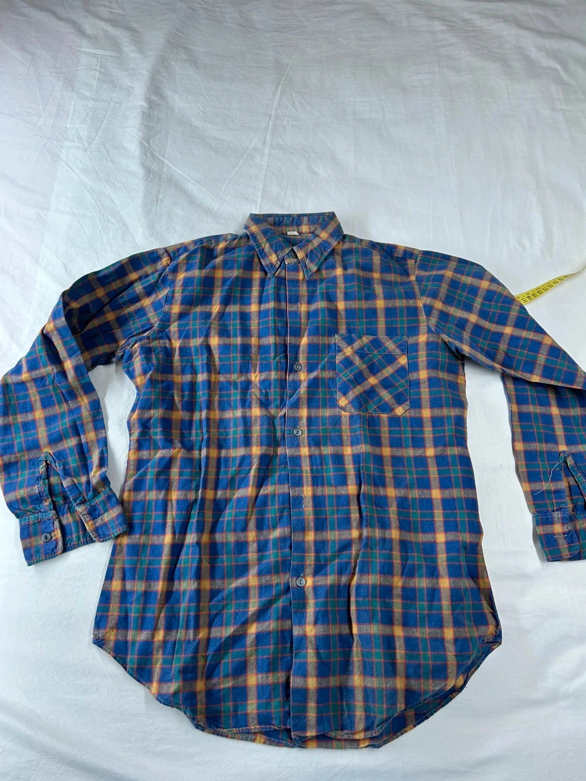Chemise à carreaux vintage bleu marine